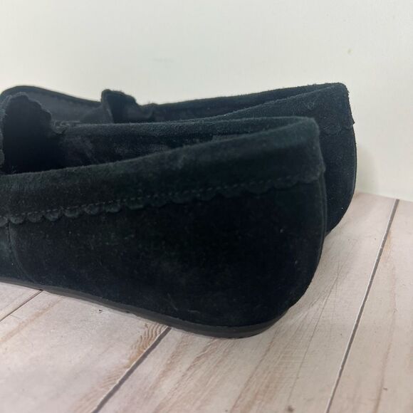 Vionic Black Suede Mckenzie Loafer Slipper Orthotic Sherpa New condition Size 9. - Picture 2 of 8